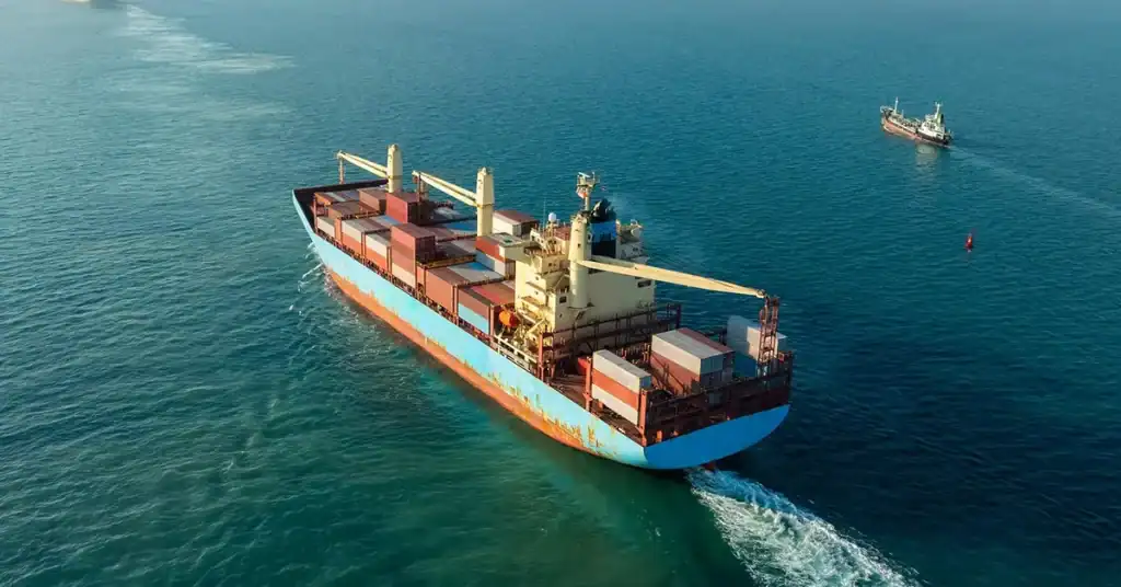 shipping container prepared for export from China
