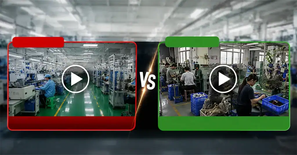 Comparison of fake and real factory videos from China suppliers