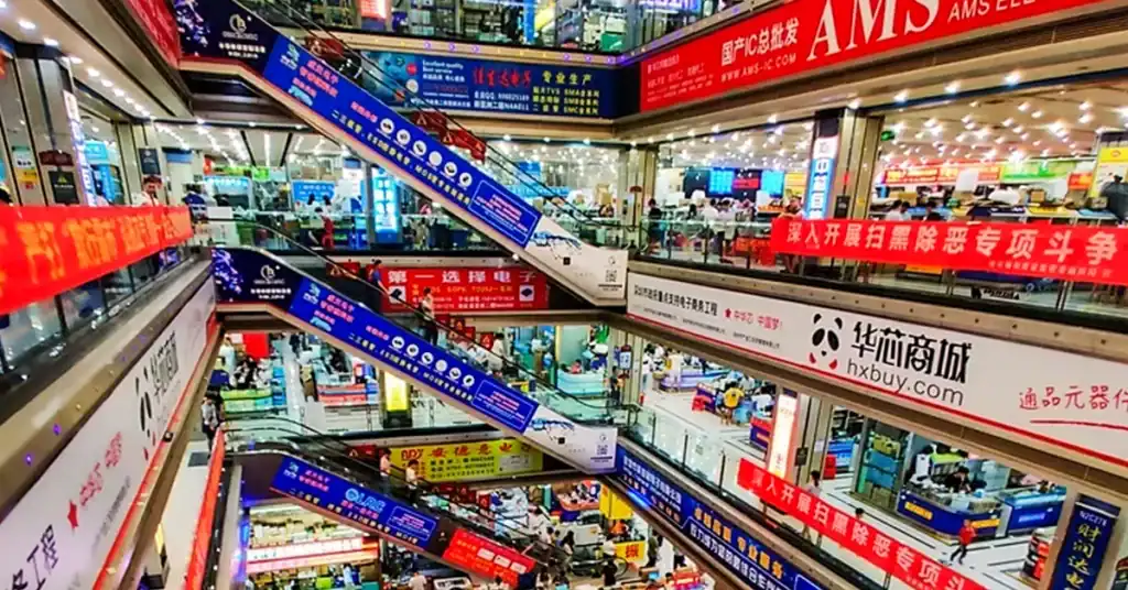 Shenzhen electronics wholesale market in Huaqiangbei China