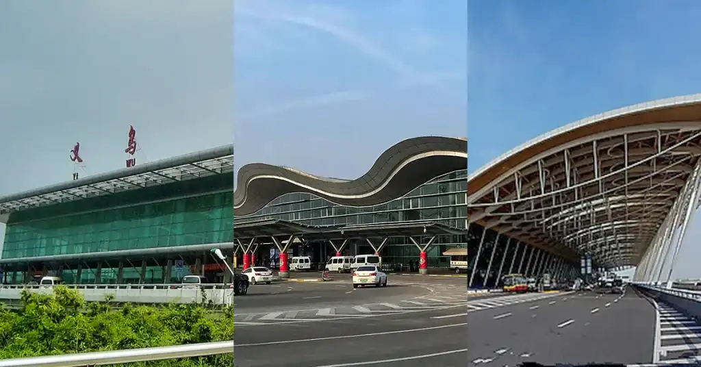 Which Airport for Yiwu showing Yiwu Hangzhou and Shanghai Pudong airports comparison