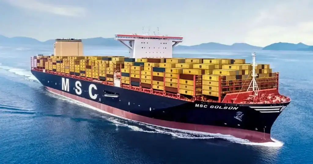 Container ship transporting restricted products from Yiwu with international shipping compliance requirements.