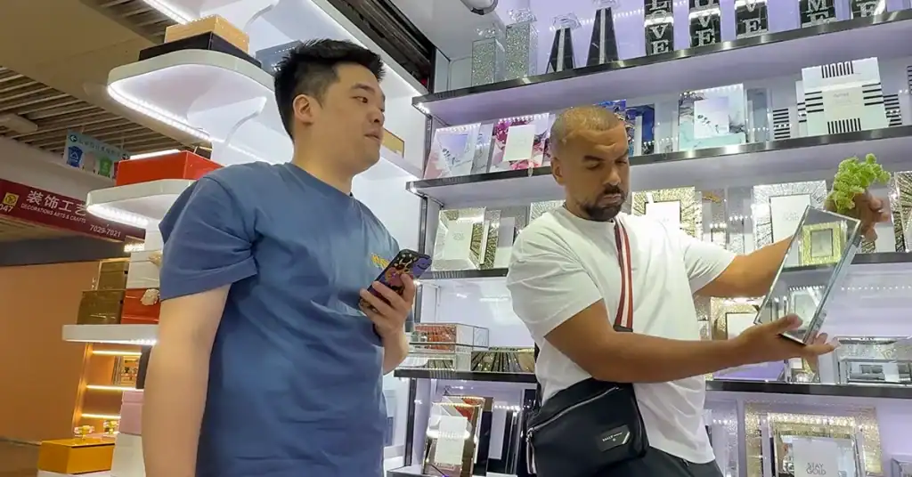 Yiwu buyer discussing supplier communication with sourcing support in Yiwu market